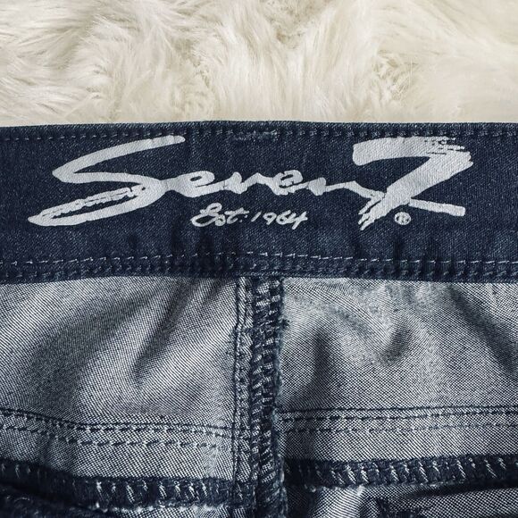 Seven7 Legging Jeans 12 (32x28) Dark Wash Blue Mid Rise Stretch Womens - Picture 4 of 10